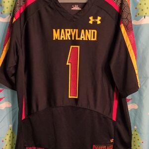Under Armour Black Maryland Jersey with Red and Yellow Accents